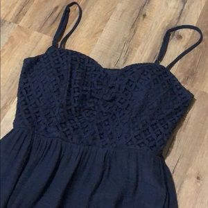vguc navy lace maxi dress